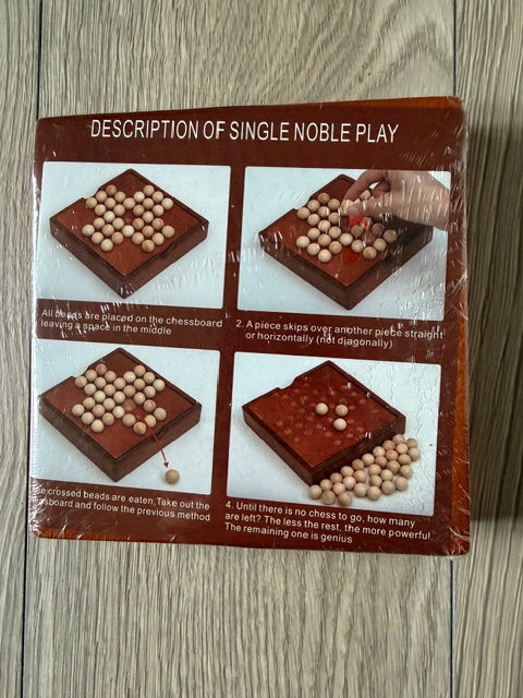 Wooden Solitaire Board Game
