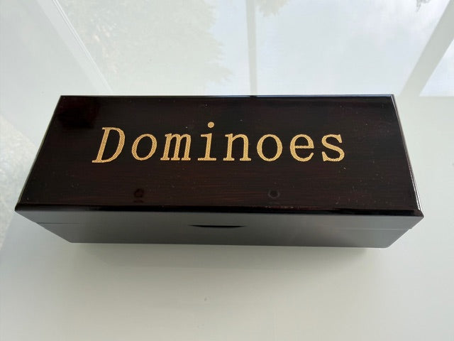 Luxury Dominoes Set with 28 Acrylic Pieces in Veneered Wooden Box - BEST SELLER