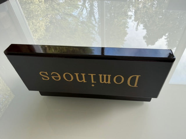 Luxury Dominoes Set with 28 Acrylic Pieces in Veneered Wooden Box - BEST SELLER