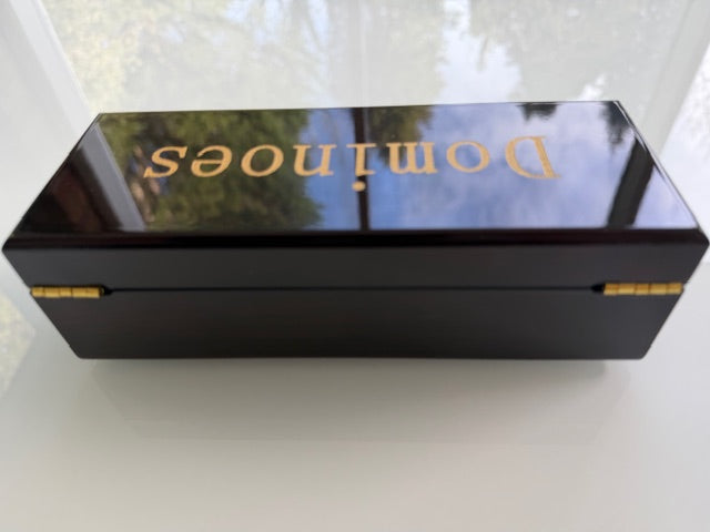 Luxury Dominoes Set with 28 Acrylic Pieces in Veneered Wooden Box - BEST SELLER