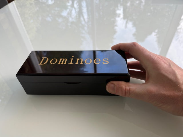 Luxury Dominoes Set with 28 Acrylic Pieces in Veneered Wooden Box - BEST SELLER