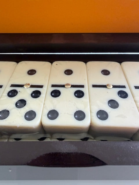 Luxury Dominoes Set with 28 Acrylic Pieces in Veneered Wooden Box - BEST SELLER