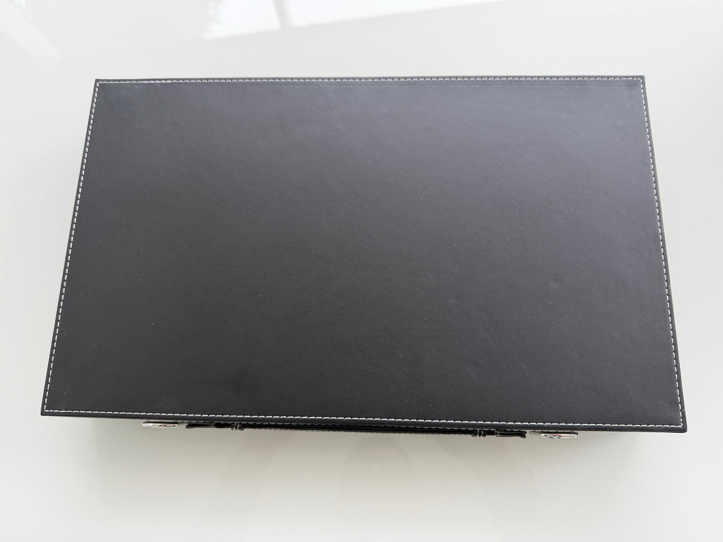 Luxury 15-Inch Backgammon Set with Black Leatherette Case