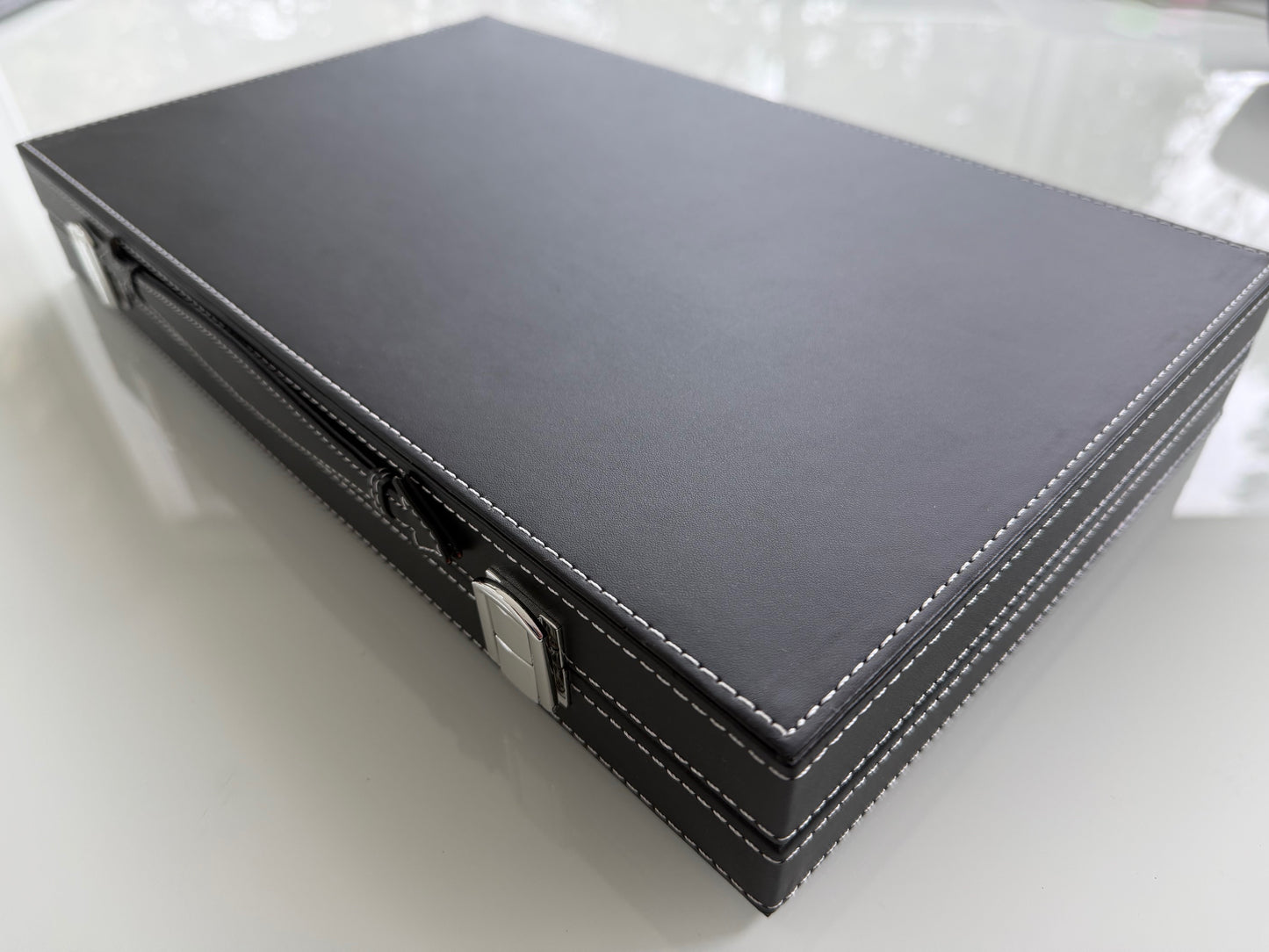 Luxury 15-Inch Backgammon Set with Black Leatherette Case