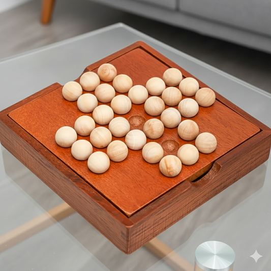 Wooden Solitaire Board Game